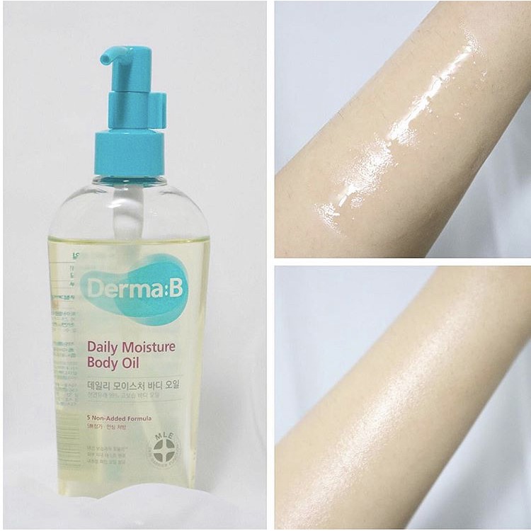 Derma:B Daily Moisture Body Oil 200ml. หัวปั้ม ออยล์ ทาตัว