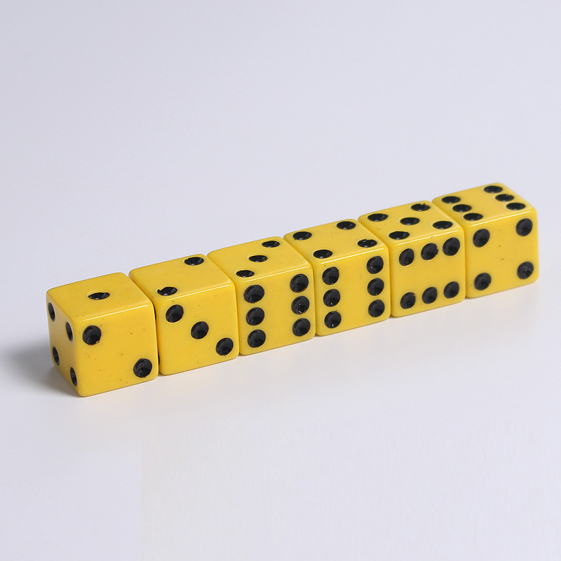 ลูกเต๋าเมลามีนอย่างดี Melamine Dice 16mm (มุมเหลี่ยม)