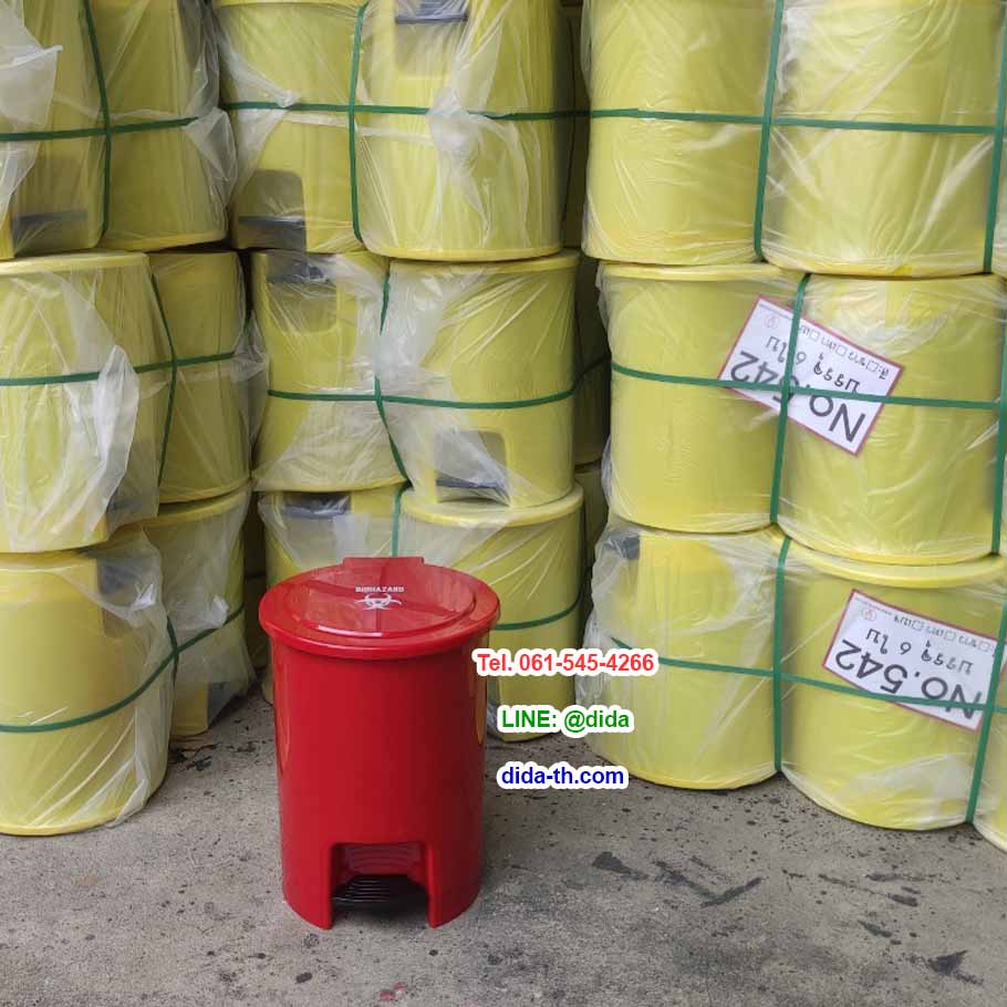 ถังขยะเท้าเหยียบ ทรงกลม ถังขยะแยกประเภท 6 ลิตร