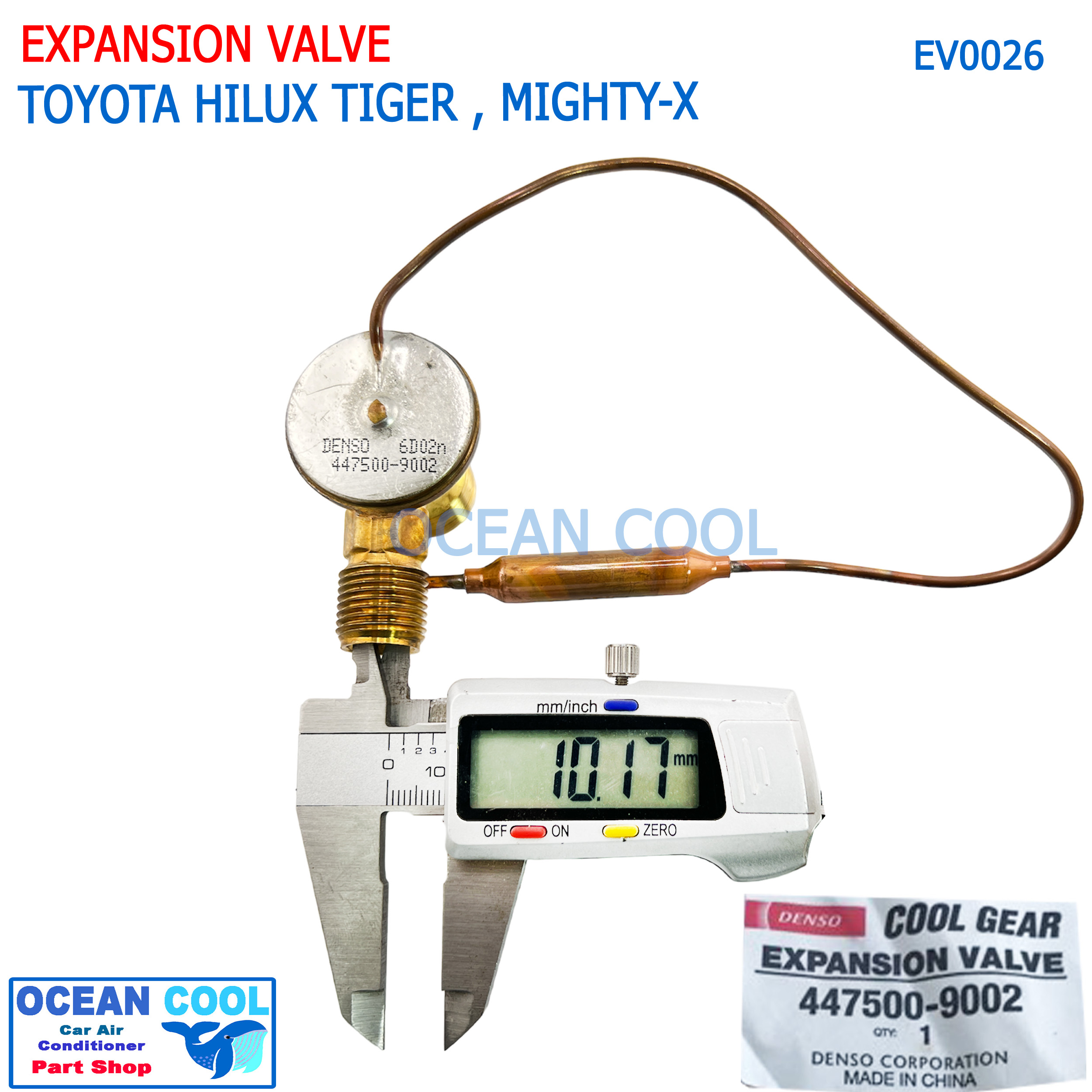 วาล์ว โตโยต้า ไทเกอร์ ไมตี้เอ๊ก EV0026 Cool Gear รหัส 447500-9002 EXPANSION VALVE TOYOTA TIGER MIGHTY-X วาวล์ หาง อะไหล่ แอร์ รถยนต์