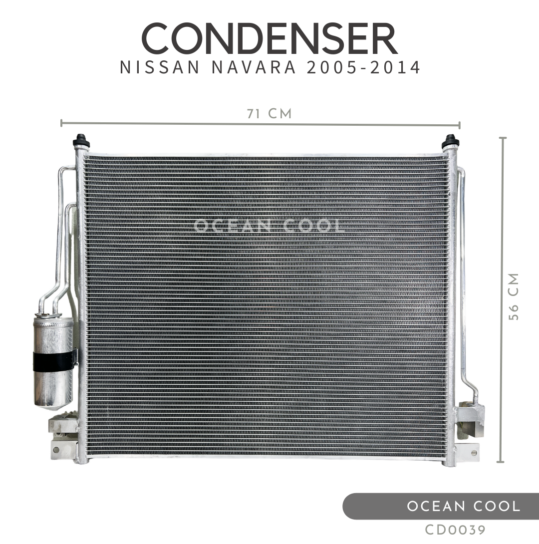 แผงแอร์ นิสสัน นาวาร่า 2007 - 2014 พ.ศ 2550 - 2557 CD0039 มาพร้อมไดเออร์ CONDENSER NISSAN NAVARA ’05-’14 คอนเดนเซอร์ (แผงคอยล์ร้อน)