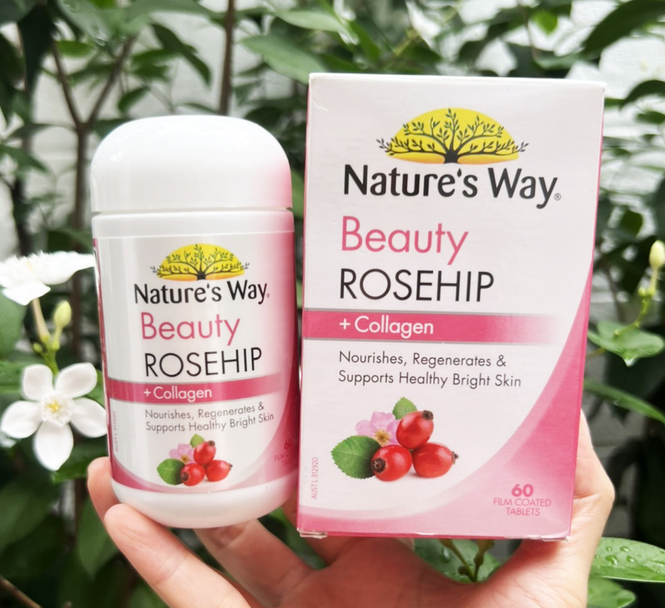 Nature’s way Beauty Rosehip Collagen 60 Tablets คอลลาเจนเข้มข้น ผสมกับ สารสกัดจาก Rosehip