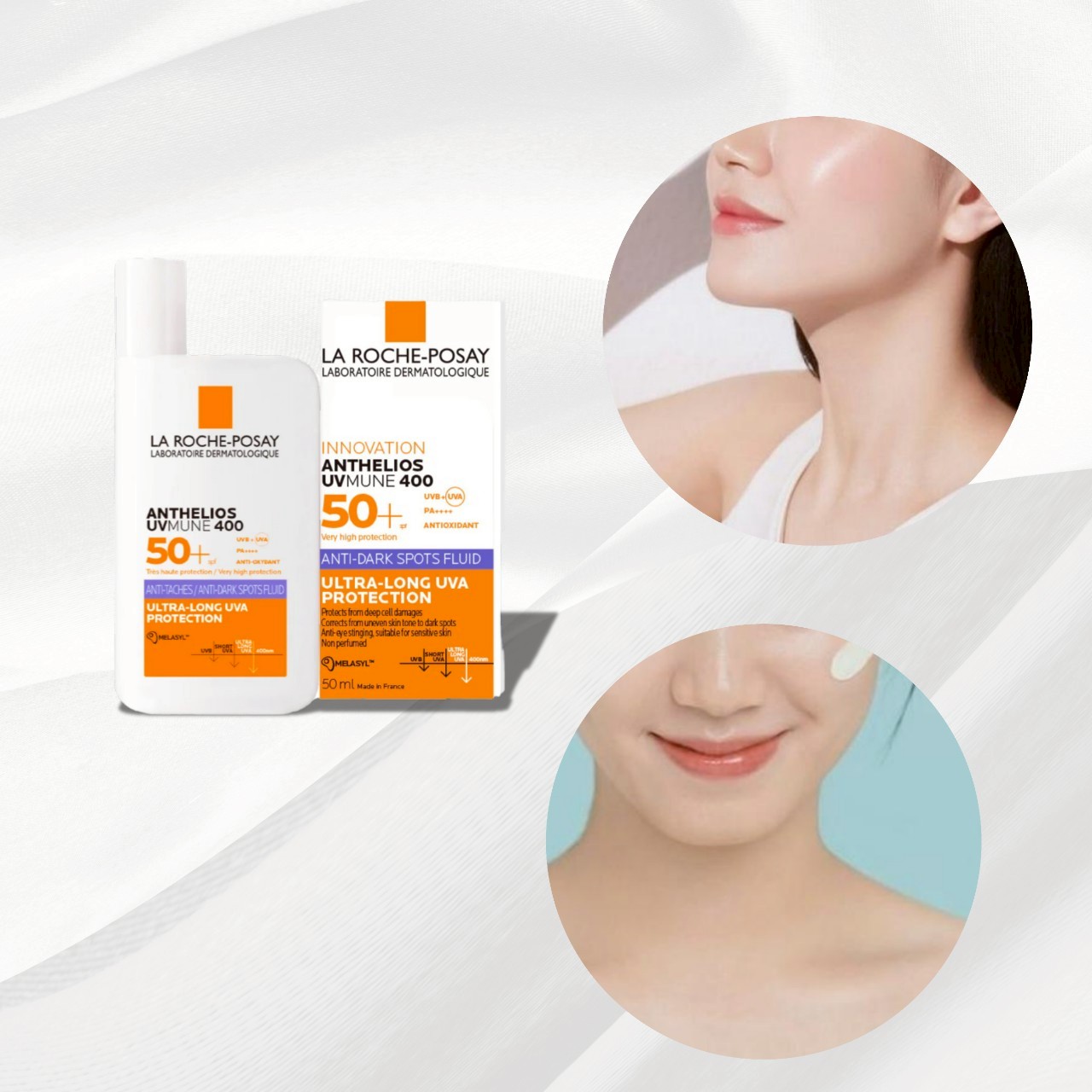 La Roche-Posay Anthelios UVMUNE400 Anti-Dark Spots Fluid SPF50+ PA++++ 50ml (แถบม่วงสูตรลดฝ้า กระ จุดด่างดำ)