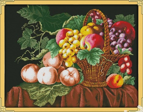 ตะกร้าผลไม้ Fruit banquet (ไม่พิมพ์/พิมพ์ลาย)