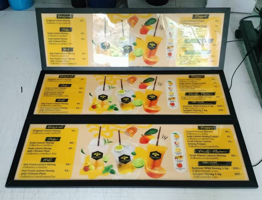 #ป้ายไฟสลิม #ป้ายเมนูบอร์ด