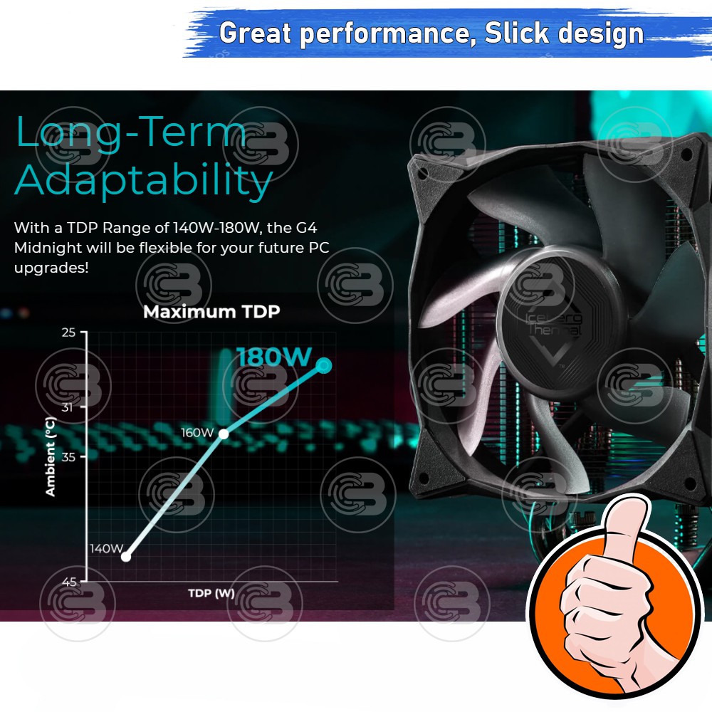 [CoolBlasterThai] Iceberg Thermal IceSLEET G4 Midnight Multi Compatible Tower CPU Cooler with A-RGB
