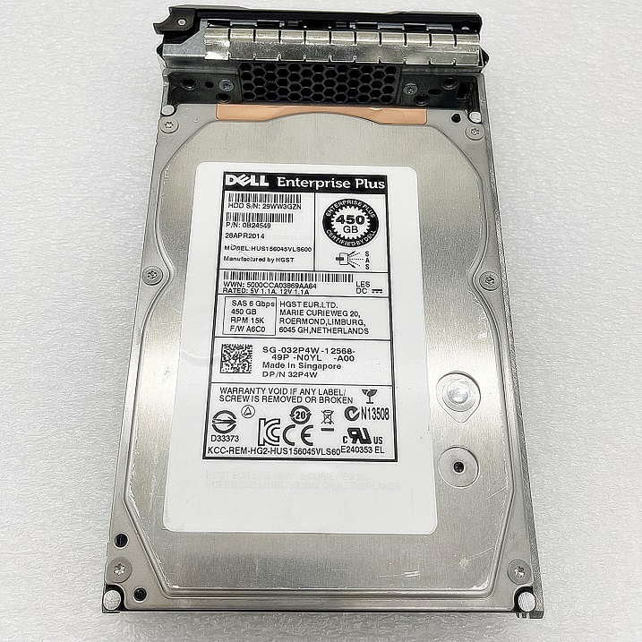 Dell 032P4W 32P4W [TorCompTH Thailand ขาย จำหน่าย ราคา] Dell 450GB 15K 6G SAS 3.5in HDD with tray for Dell Compellent SC200