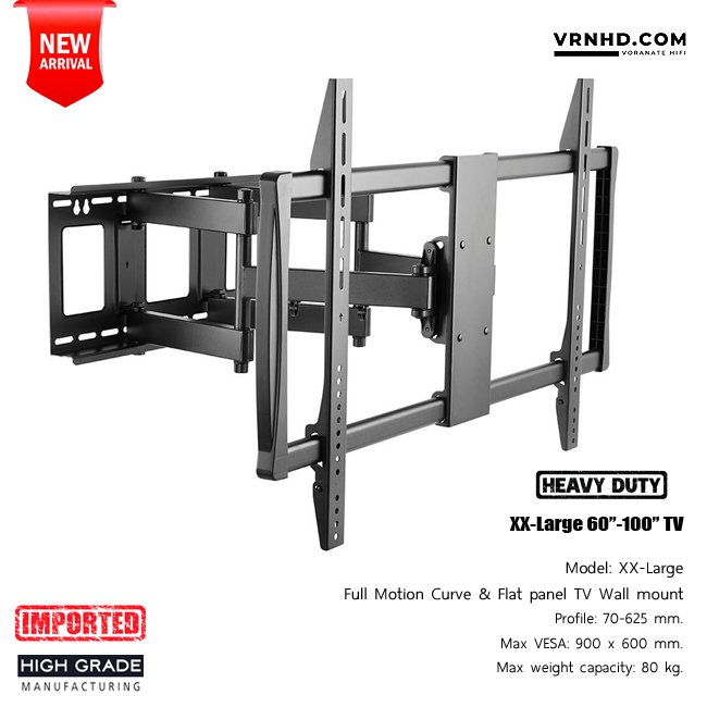 New! MH-A9000EU Premium XX-Large ขาแขวนทีวี/จอ Interactive 60"-100" Slim Design Heavy-Duty Full-motion TV Wall Mounts, Max VESA 900x600 mm., Weight Capacity 80 kg./ รับประกันคุณภาพ 3 ปี