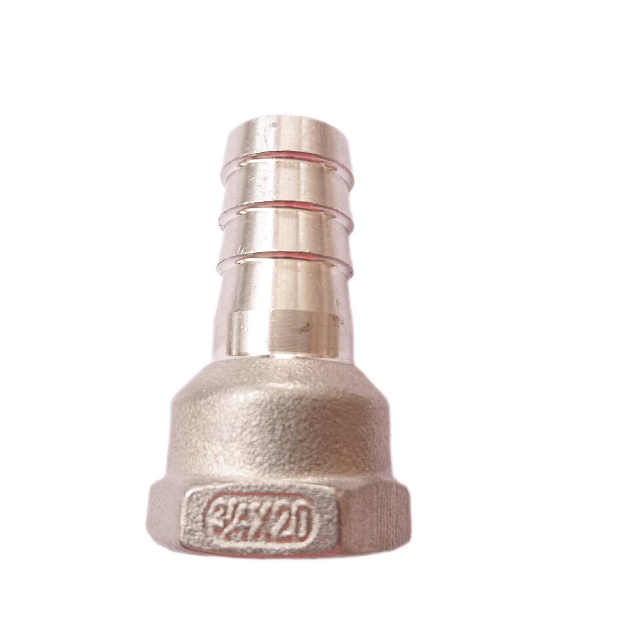 หางปลาสแตนเลส npt 3/4นิ้ว(6หุน) เกลียวตัวเมียหางไหล ขั้วต่อแบบมีหนาม 20มม.#3420304