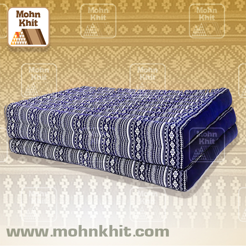 ที่นอนขิดผ้าฝ้ายลายชนเผ่า 3 พับใหญ่ 80x180x7Cm /Thai Folding mattresses Our traditional Thai Mattress is hand stuffed with natural kapok.