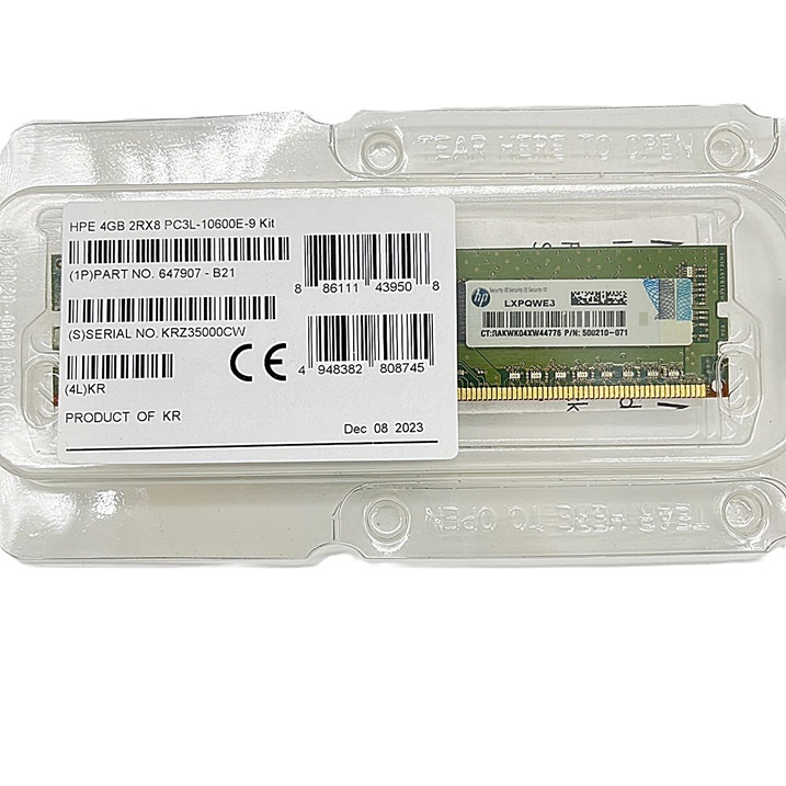 NEW HP 647907-B21 664695-001 [TorCompTH Thailand ขาย จำหน่าย ราคา] HP 4GB 2Rx8 PC3L-10600E (DDR3-1333) Unbuffered LP Memory Kit