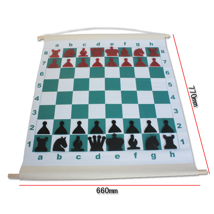 ชุดกระดานสาธิตหมากรุกสากล(ไวนิล+แม่เหล็ก) 28" Magnetic-Style Chess Demonstration (Teaching) Board Set with Deluxe Carrying Bag