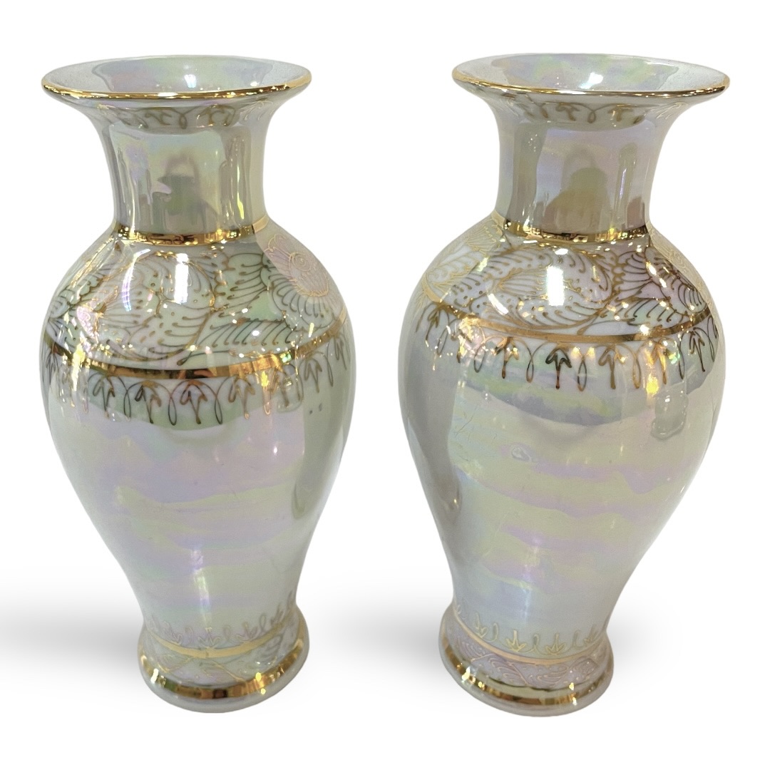 ชุดเบญจรงค์ สีขาวมุก ขนาด 8 นิ้ว