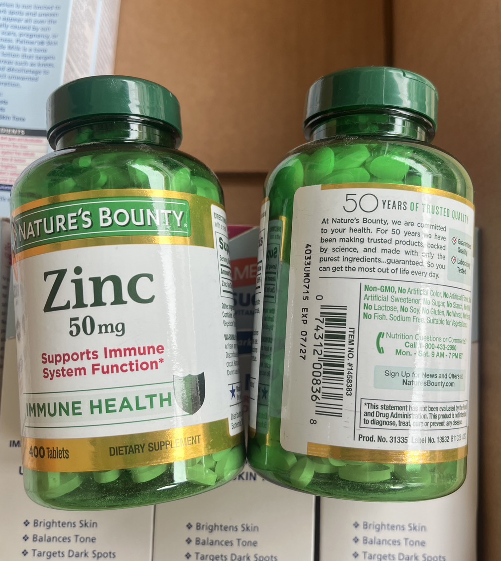 Nature's Bounty Zinc 50mg. อาหารเสริมสังกะสี