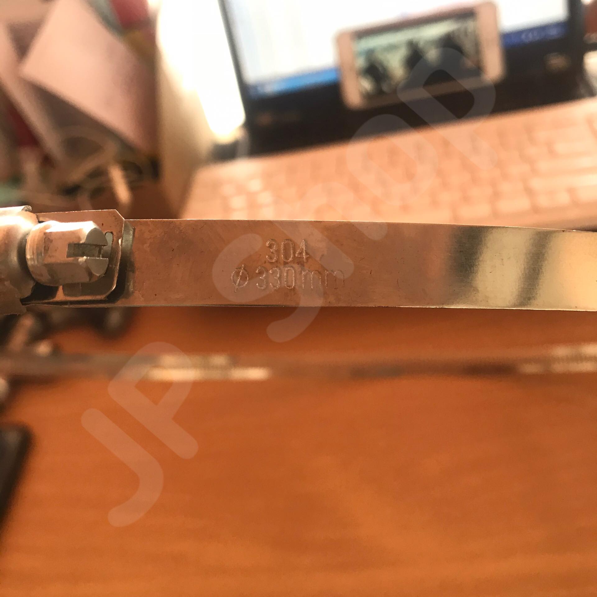 ปลอกรัดเส้นผ่านศูนย์กลาง330 (12 มม.) แคลมป์รัดท่อสแตนเลส 304 #00330