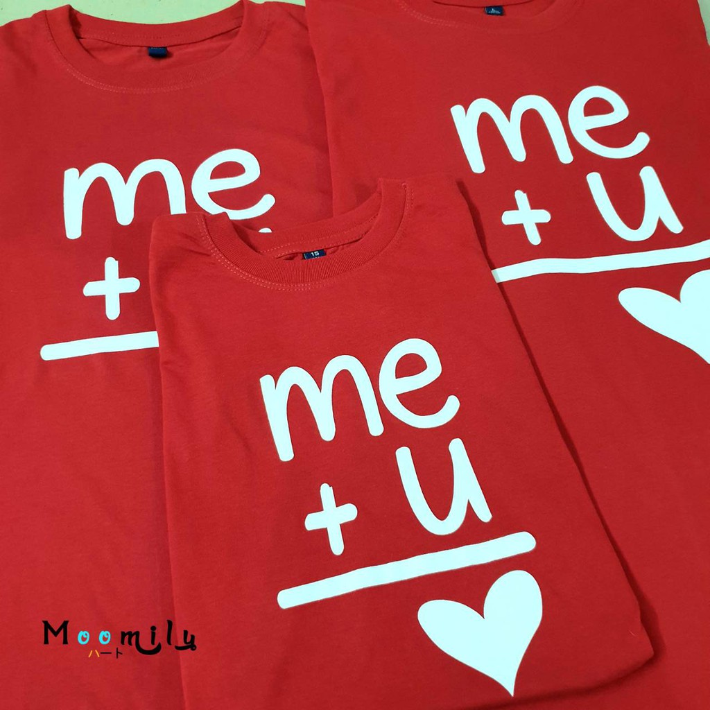 เสื้อคู่ มีถึง ไซส์ใหญ่ เด็ก-4xl 5xl เสื้อครอบครัวสีแดง เสื้อท่องเที่ยว เสื้อทีม พ่อแม่ลูก สมการความรัก