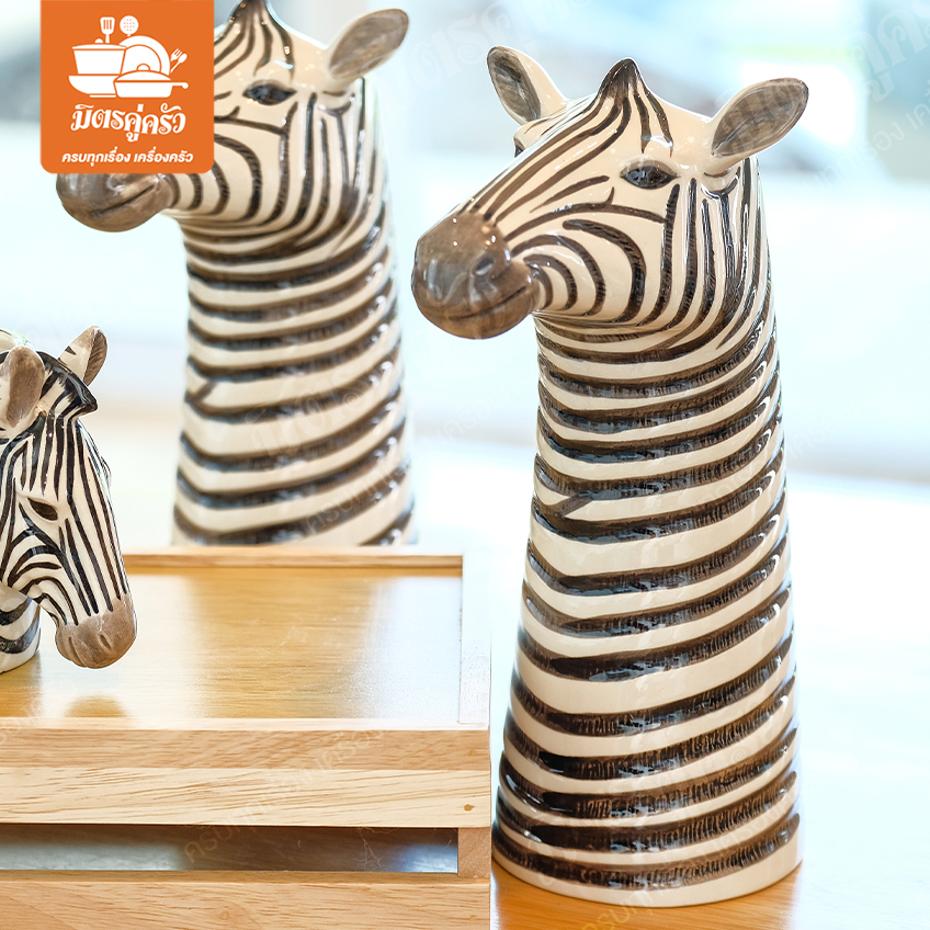 แจกันม้าลาย งานแอนทีค Handmade