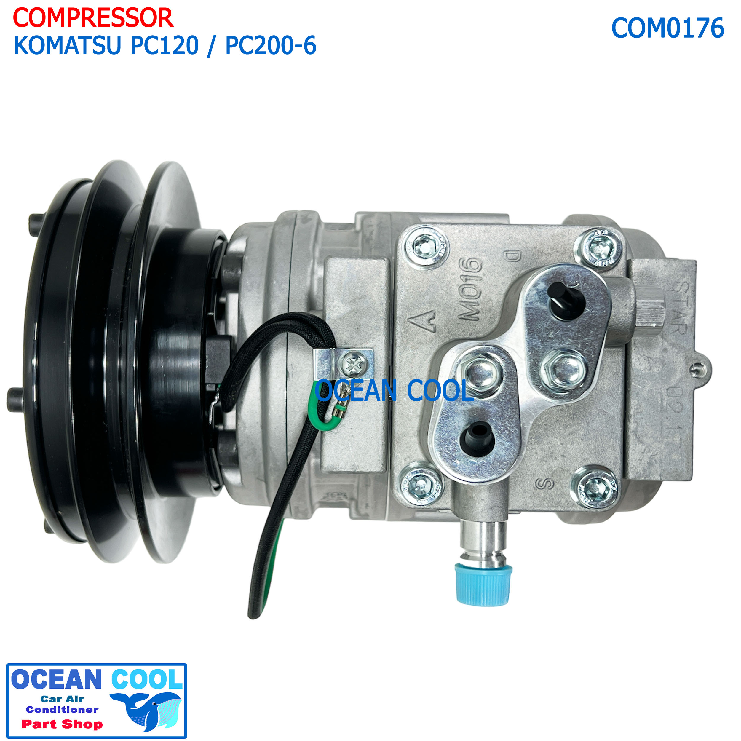 คอมเพรสเซอร์ โคมัตสุ PC200-6 com0176 COMPRESSOR KOMATSU PC120 PC200-6 คอมแอร์ คอมแอร์รถยนต์ สินค้าของใหม่100%