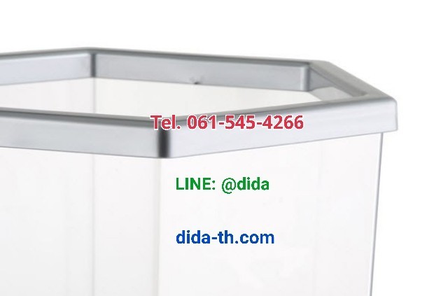 ถังขยะพลาสติกใส หกเหลี่ยม ฝาแกว่ง ความจุ 56 ลิตร