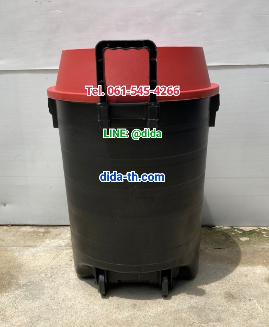 ถังขยะพฤกษา ตัวถังสีดำ มีล้อลาก 120 ลิตร