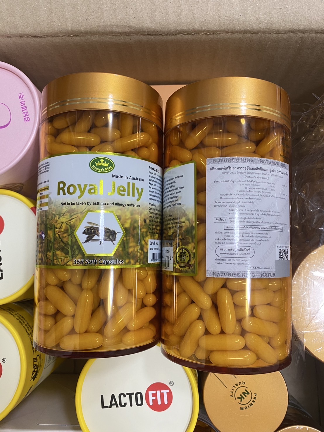 Nature's King Royal Jelly 1,000mg. เนเจอร์คิงส์ รอยัล เจลลี่ นมผึ้ง 365 เม็ด (1กระปุก)