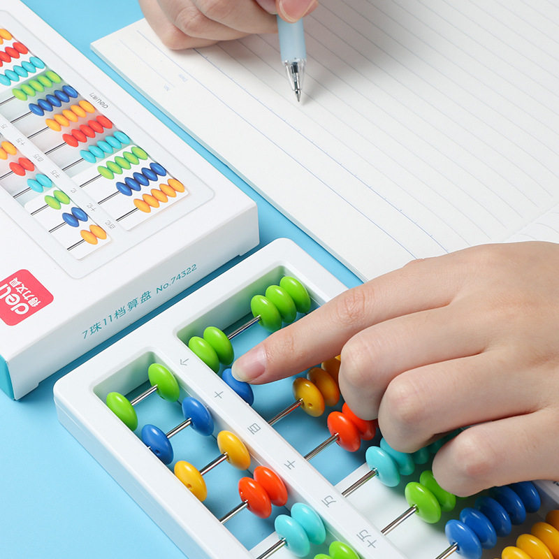 ลูกคิดจีน/ลูกคิดญี่ปุ่น 13 หลัก Deli Chinese/Japanese Abacus + ปุ่ม set 0 (ของแท้)