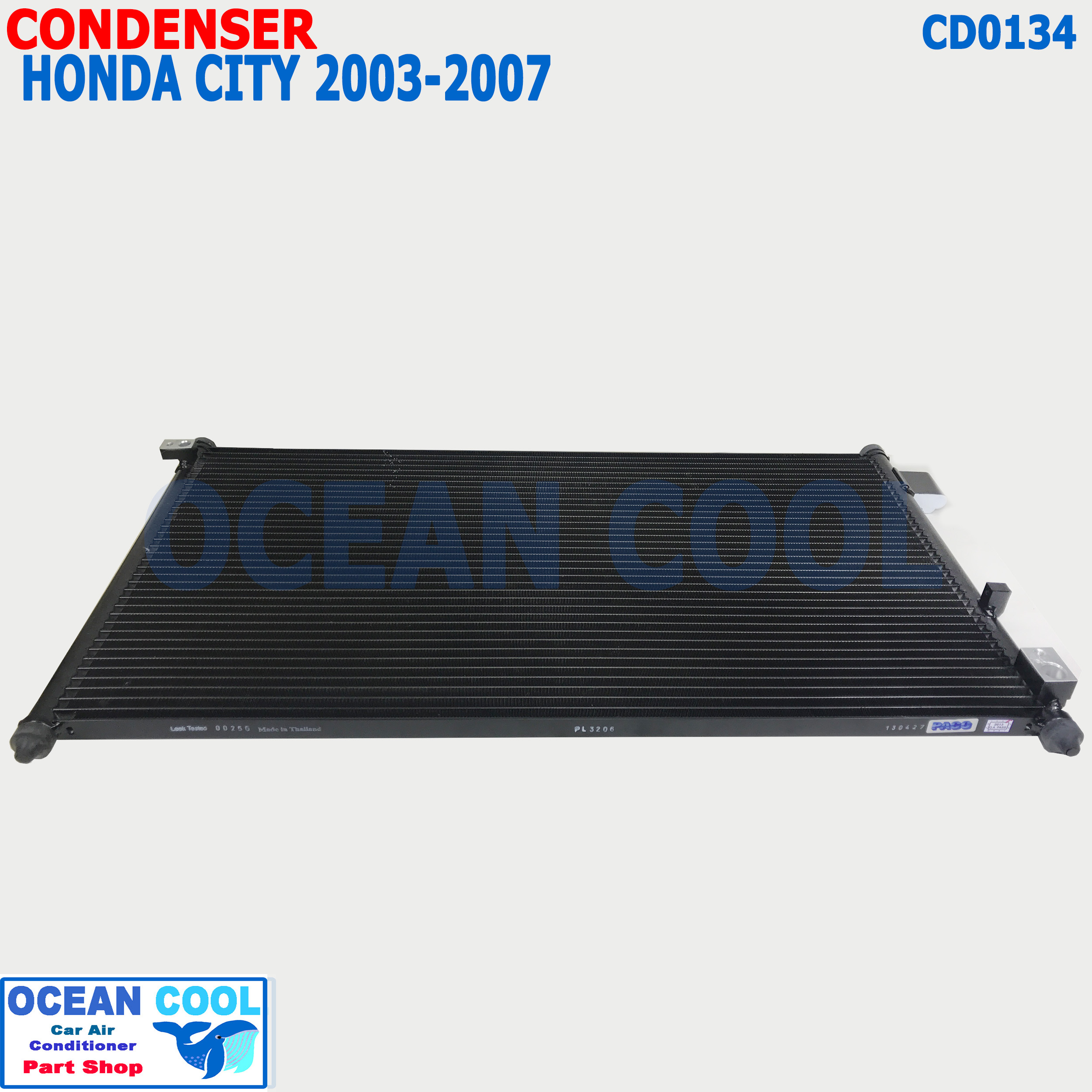 แผงแอร์ ฮอนด้า ซิตี้ ปี 2002 - 2007 CD0134 CONDENSER FOR HONDA CITY ZX แผงคอยล์ร้อน คอยล์ร้อน รังผึ้งแอร์ แมลงสาบ