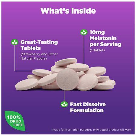 (1กระปุก) Natrol Melatonin Time Release Fast Dissolve 10 mg. 100 เม็ด รสตรอเบอร์รี่ เมลาโทนิน 10มิลลิกรัม