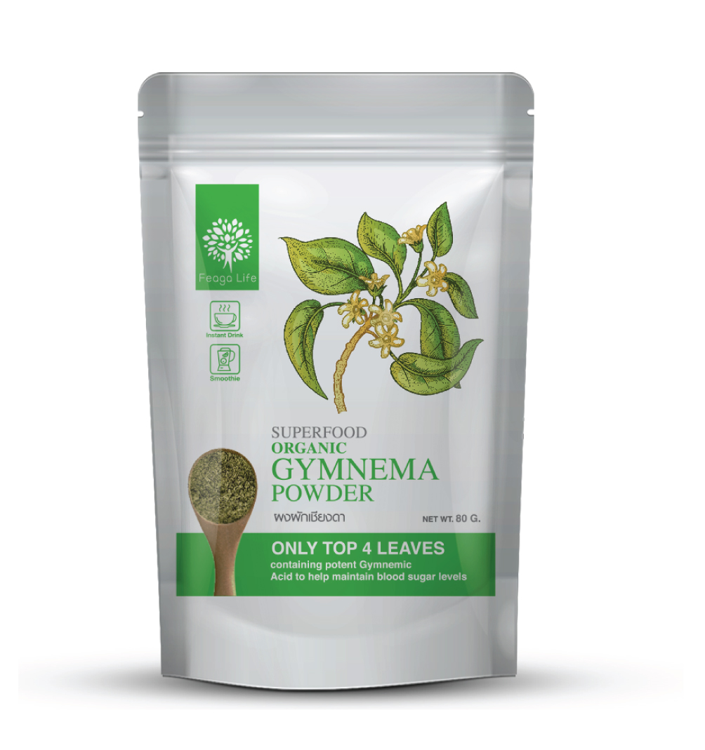 ผงผักเชียงดาออร์แกนิค คัดยอดอ่อน 4 ใบแรก ยี่ห้อ Feaga Life 80 กรัม