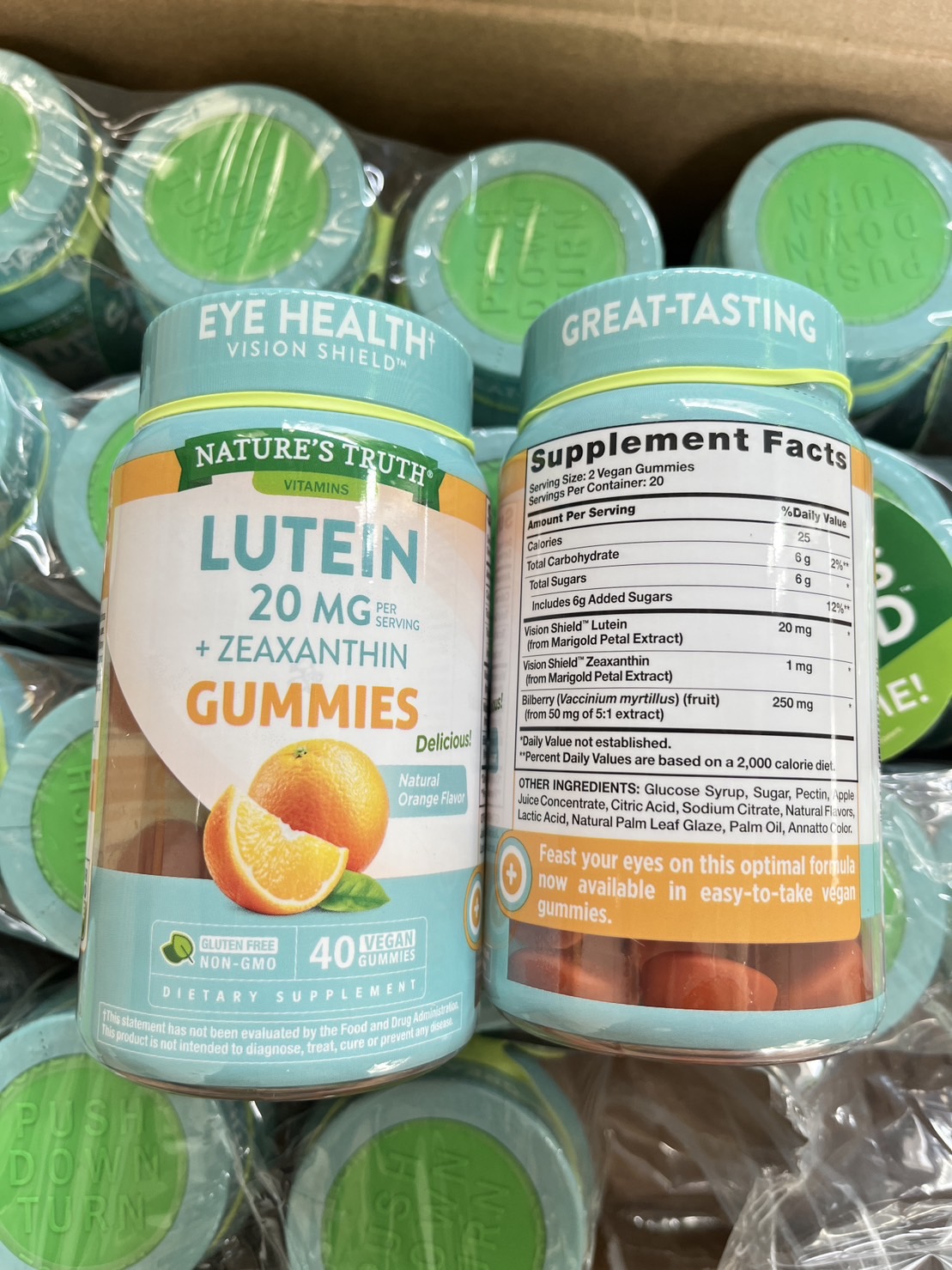 Nature's Truth Vitamins Lutein 20 mg. + Zeaxanthin (บรรจุ 40 gummies) กัมมี่วิตามินลูทีน รสส้ม บำรุงดวงตา