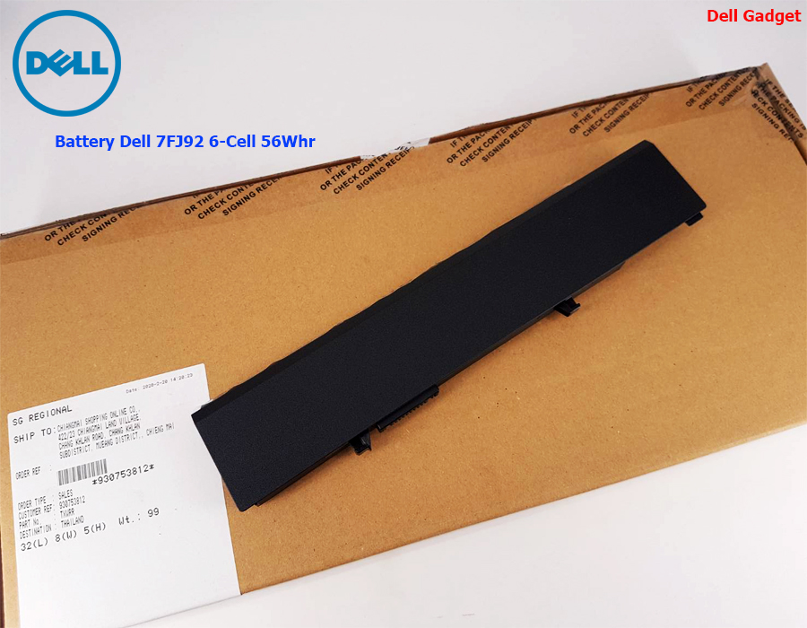 Battery Dell Vostro 3700, 6-Cell, 56Wh, แบตเตอรี่ Dell 7FJ92 ของแท้รับประกันศูนย์ Dell Thailand On-site Service