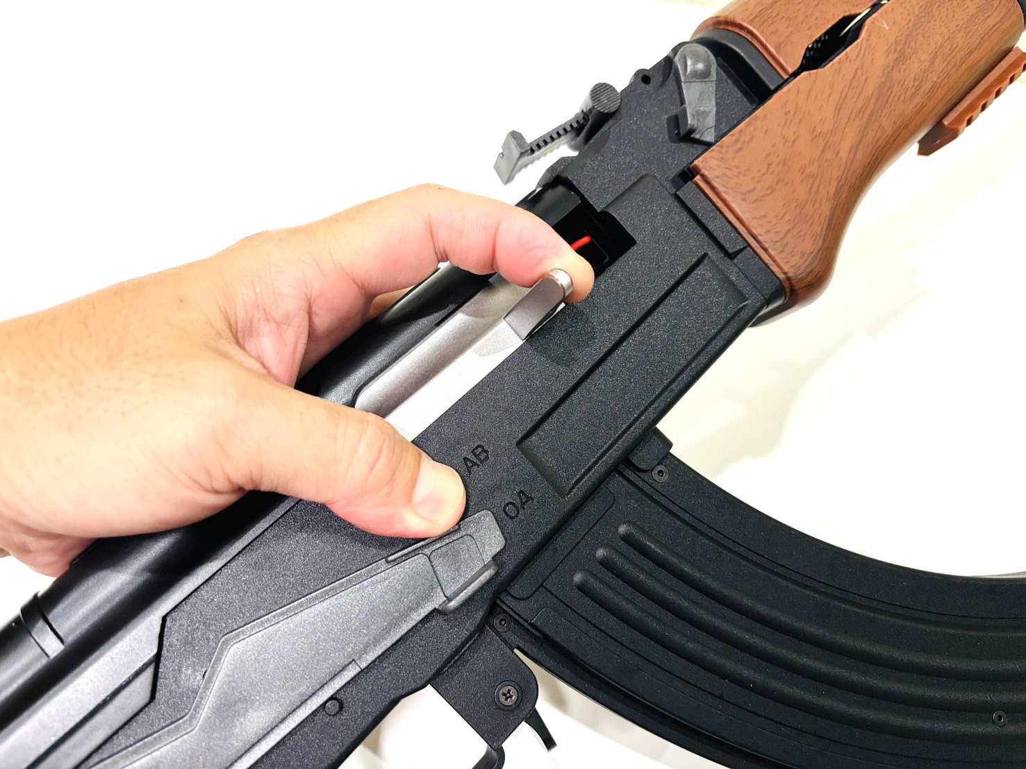 ปืนเจล ปืนเจลไฟฟ้า รุ่น AK47 ท่ออลู+ฮอปอัพ (Sime&Full&Blowback)