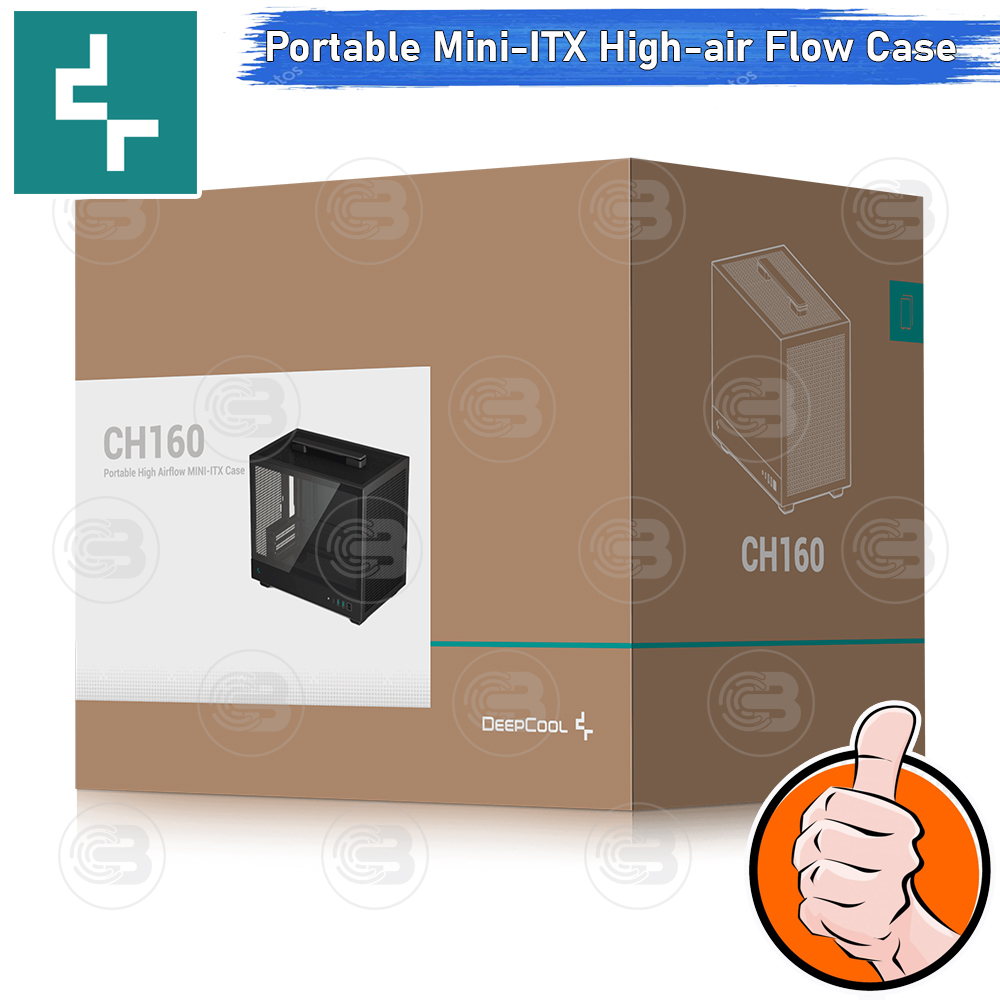 [CoolBlasterThai] DEEPCOOL CH160 Mini-ITX High-Airflow PC Case Black ประกัน 1 ปี