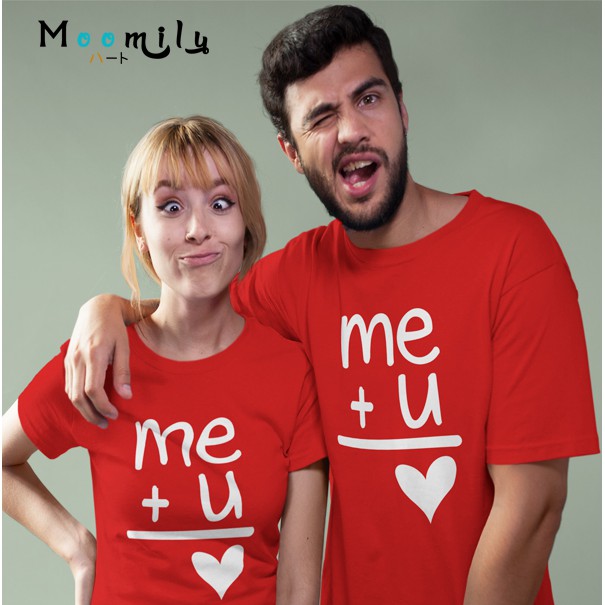เสื้อคู่ มีถึง ไซส์ใหญ่ เด็ก-4xl 5xl เสื้อครอบครัวสีแดง เสื้อท่องเที่ยว เสื้อทีม พ่อแม่ลูก สมการความรัก
