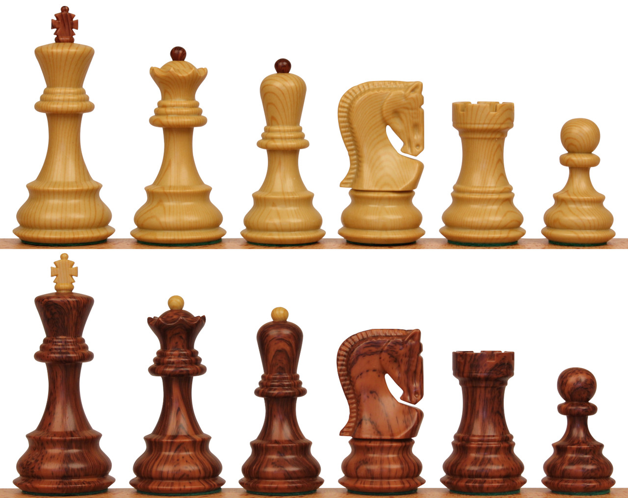 3 3/4" Zagreb Series Chess Pieces - Wood Grain ตัวหมากรุกสากลซาเกร็บ(ลายไม้)