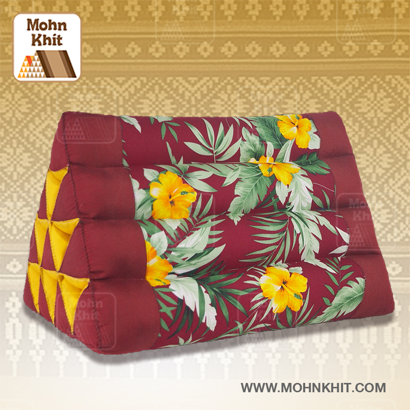 หมอนสามเหลี่ยม10ช่อง 50x28x30Cm.Decorate design Triangle kapok Traditional Floor Cushions 10 holes.