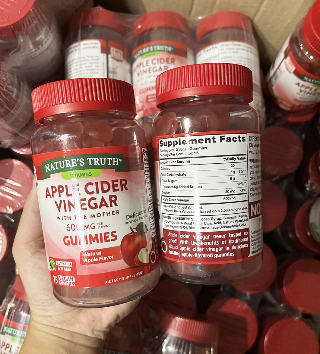Nature's Truth Apple Cider Vinegar with the mother 600mg (บรรจุ 75 gummies) กัมมี่แอปเปิ้ลไซเดอร์