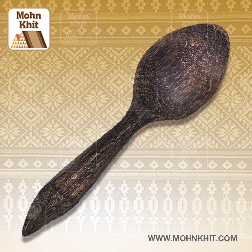 ทัพพีไม้ตาล ด้ามแหลม