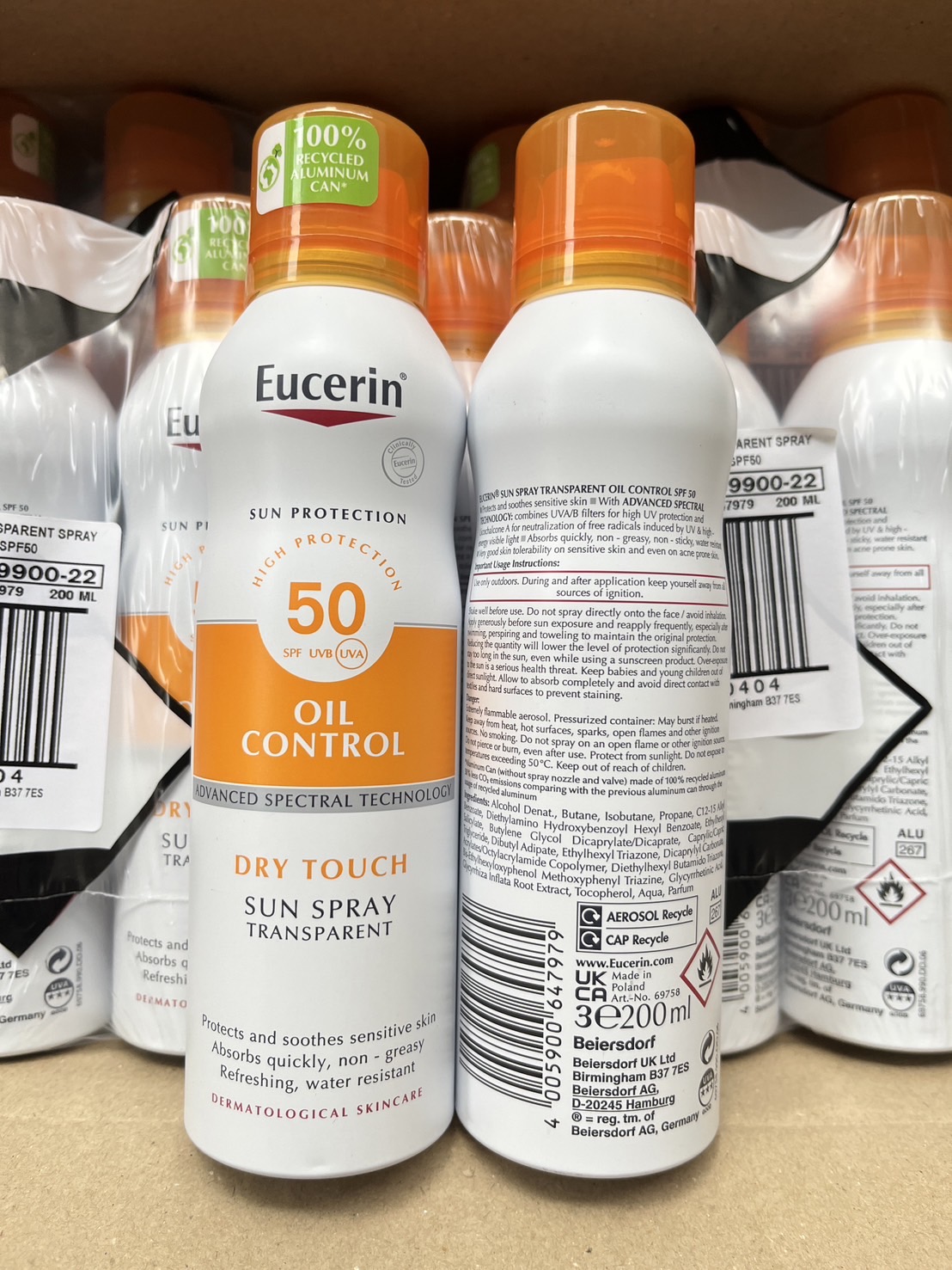 Eucerin Oil Control Dry Touch Sun Spray Transparent SPF 50 (ขนาด 200ml.) สเปรย์กันแดด (1ขวด)