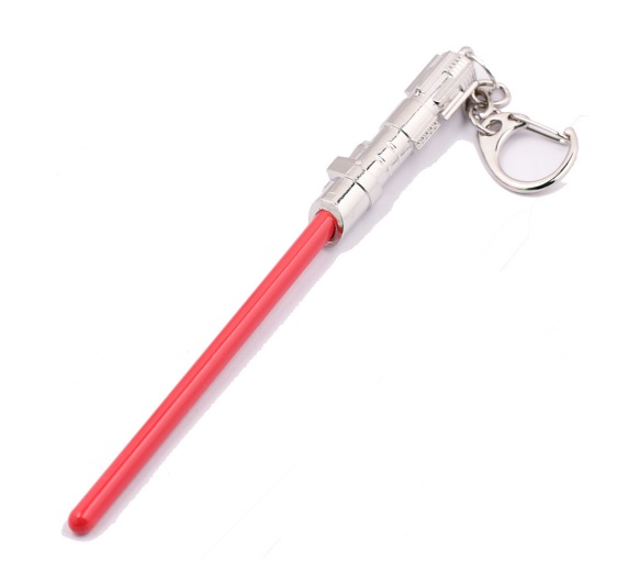 พวงกุญแจ Lightsaber สีแดง ด้ามเงิน - Star Wars Keychain