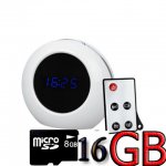 กล้องนาฬิกาตั้งโต๊ะ - สีขาว ดำ HD720P ฟรี พร้อมใช้งาน เมมโมรี่ 8G จัดส่ง EMS FREE