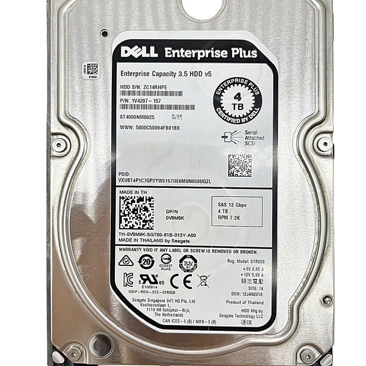 Dell 0V9M9K / 1V4207-157 / ST4000NM0025 [TorCompTH Thailand - ขาย จำหน่าย ราคา] Dell 4TB 7.2K 12G NL SAS 3.5in HDD for SCv2000