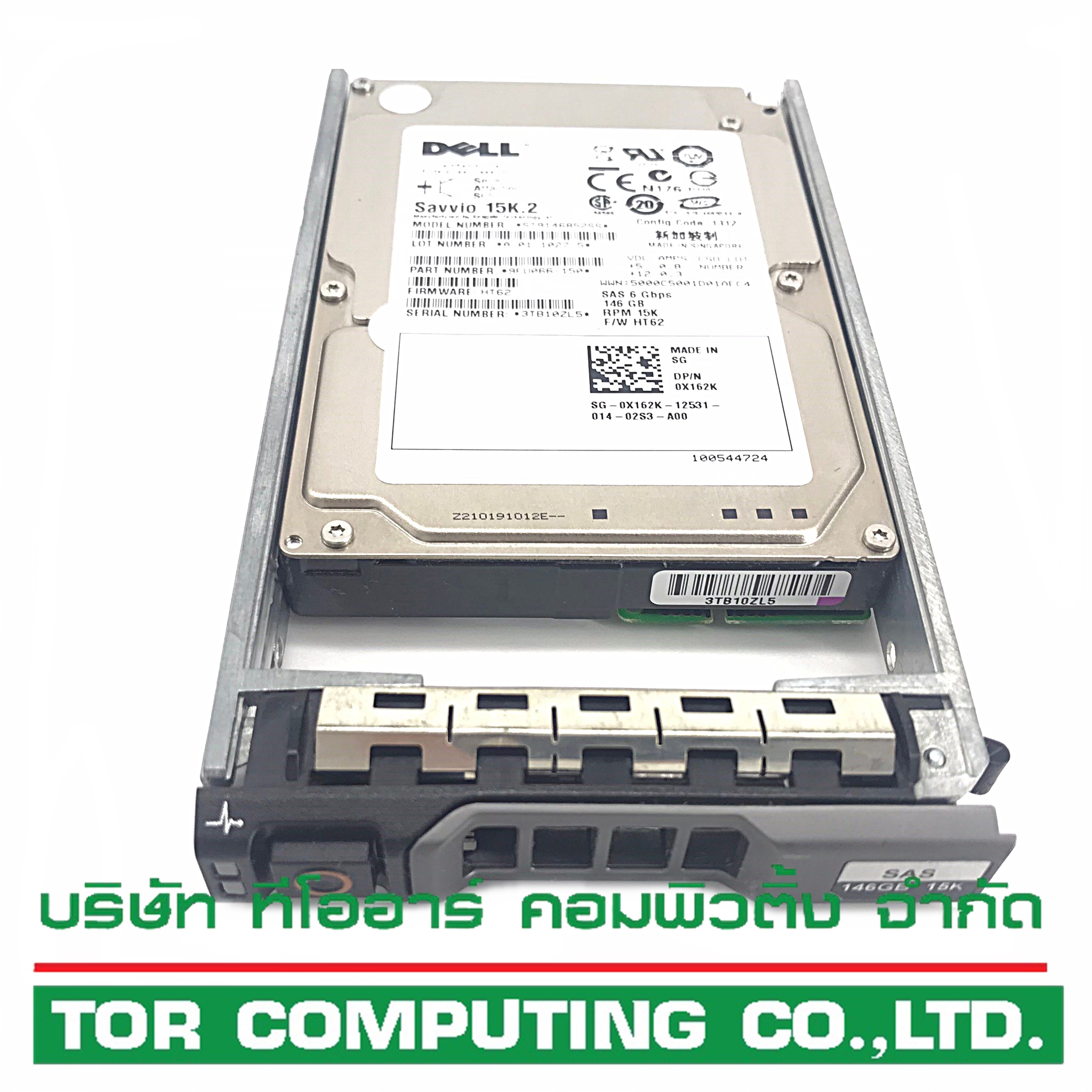 REF, Dell 0X162K X162K [TorCompTH Thailand - ขาย จำหน่าย ราคา] Dell 146GB 15K 6G SAS 2.5IN HDD (ST9146852SS)