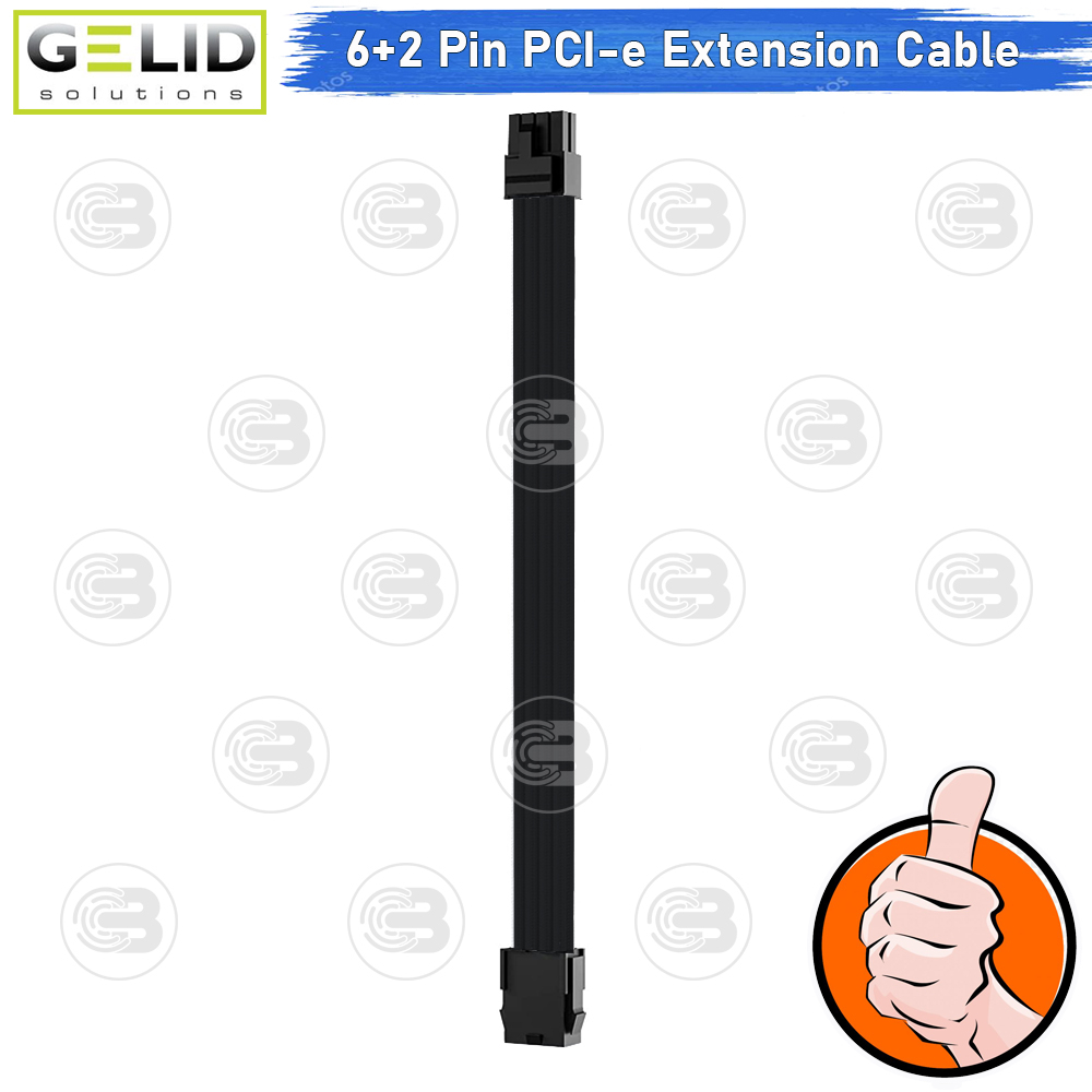 [CoolBlasterThai] GELID 6+2-Pin PCI-e EXTENSION BLACK CABLE (CA-8P-05)