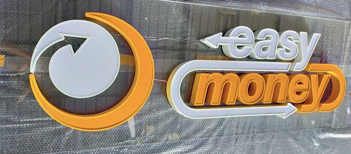 ป้ายอักษรซิงค์ไฟออกหน้า ขนาดป้าย 50 x 178 cm