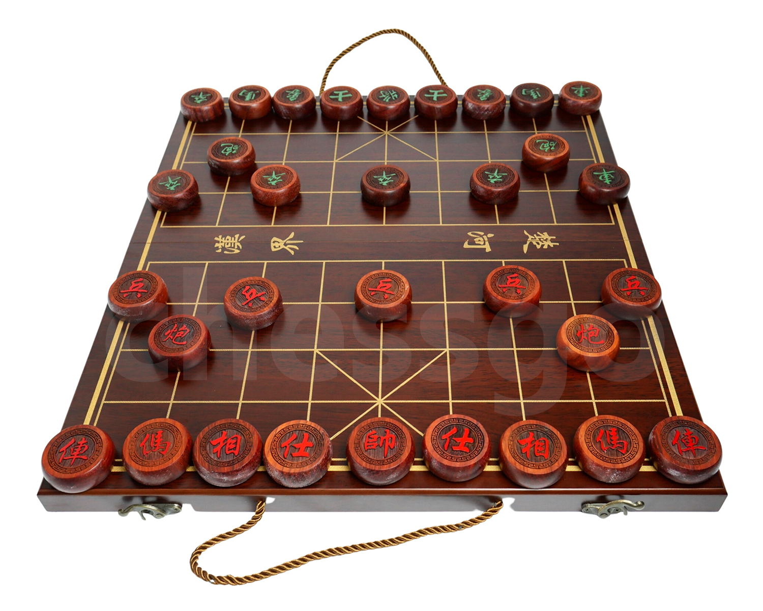 ชุดหมากรุกจีน(กระดานไม้พับ+ตัวไม้Red Rosewood) size L (No.50)