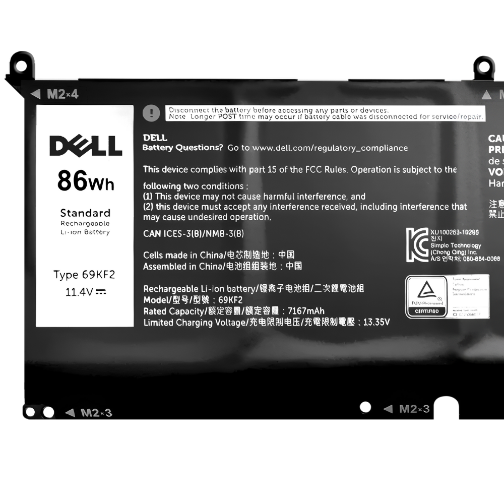 Battery Dell Inspiron 16 Plus 7630, 7640, 6-Cell 86Wh, แบตเตอรี่ Dell 69KF2 ของแท้รับประกันศูนย์ Dell Thailand ราคาไม่แพง