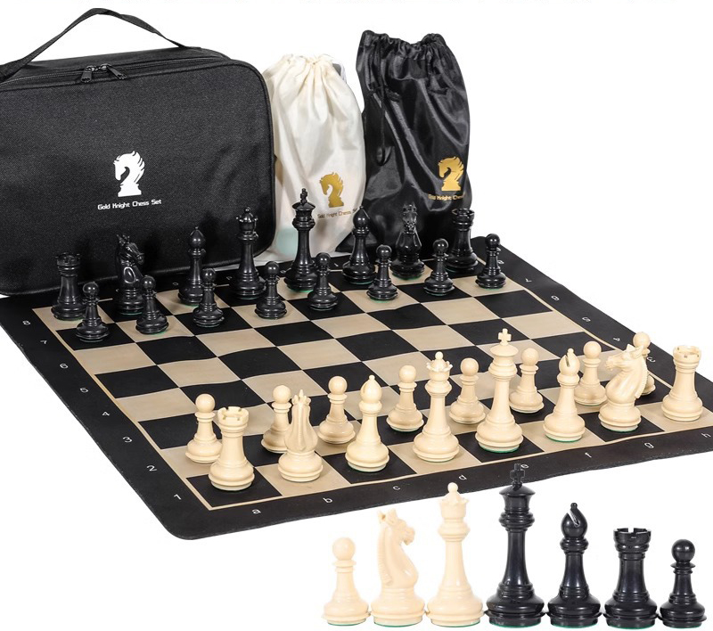 ชุดหมากรุกสากล Knight Templar Chess Set (ตัวหมากรุก+กระดานยาง+กระเป๋า)