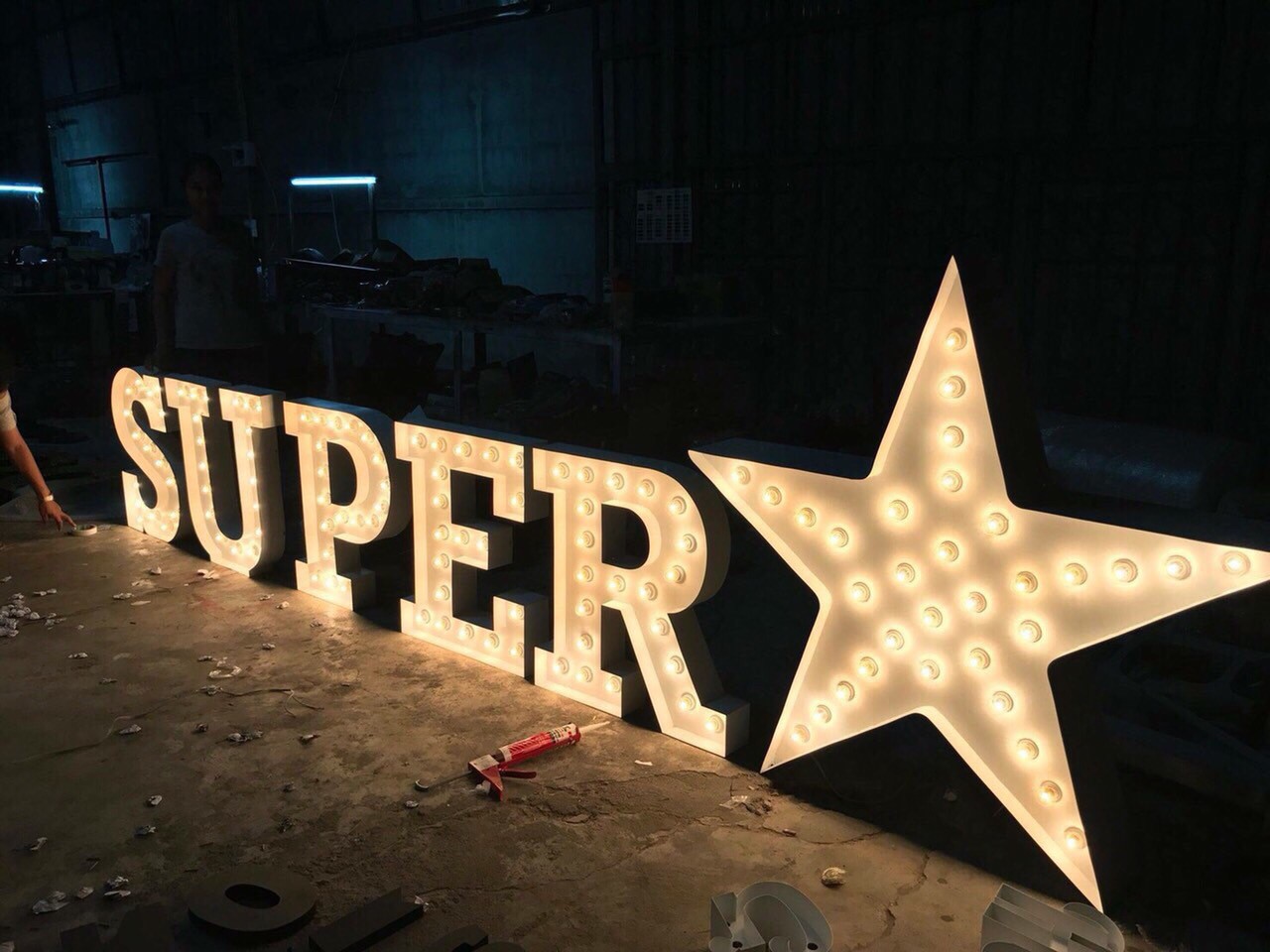 ป้ายไฟปิงปอง SUPER