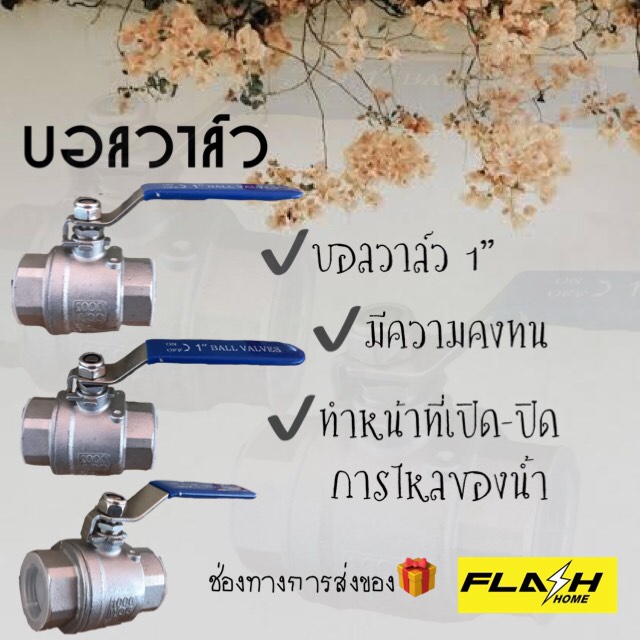 บอลวาล์ว ขนาด 1'' สแตนเลส304 NPT #01320